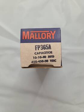 Mallory Fp365a Nos Electrolytic Capacitor 450-450-50 Vdc 10-10-40mfd