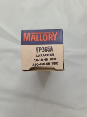 Fp365a Mallory Nos Electrolytic Capacitor 450-450-50 Vdc 10-10-40mfd
