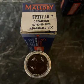 Fp377.1 Mallory Nos A-section Electrolytic Can Capacitor 40-40-40 Mfd Uf 450v