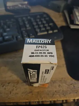 450-450-25-25 Mallory Fp426 Vintage Nos Capacitor 20-15-20-20 Mfd Vdc