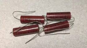 Gem-6147 Mallory 4 Nos Vintage .047 Mfd 600v Capacitor Red