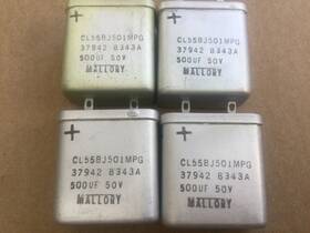 Mallory Gl55bj501mpg 4 Vintage Condensers Cl55bj501mpg 37942 8343a 500uf 50 V. Tested