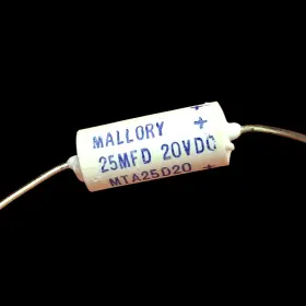 Mta25d20 Mallory 25mfd 20vdc Electrolitic Capacitor S