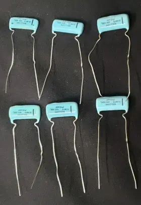 Pvc-401 Mallory Lot Of 6 Mallroy 0.1 Mfd 400v Blue Drop Hi-fi Guitar Tone Capacitor