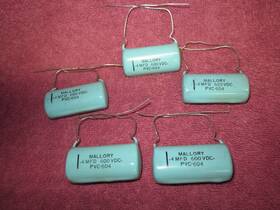 Mallory Pvc-604 Lot 5pcs Nos Film Capacitors .4mfd 600v .4uf
