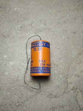 Mallory Tc-59 Nos Vintage 1950s Paper Capacitor 50 Mfd 250v Axial Cap