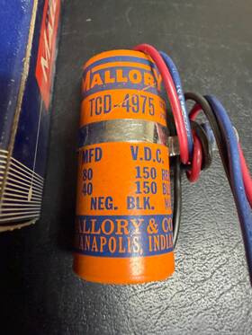 Mallory Tcd-4975 Paper Capacitors Model Nos 80-40 Mfd At 150-150 Vdc