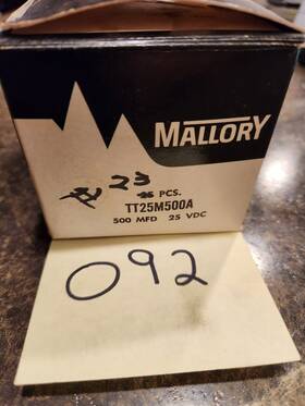 Mallory Tt25m500a 500mf 25v Electrolytic Capacitor Axial 4pcs Nos