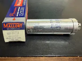 Wp-447.7 Mallory 4 Sect Electrolytic Can Capacitor Nos 40-40-40-40 Mfd 450 Vdc