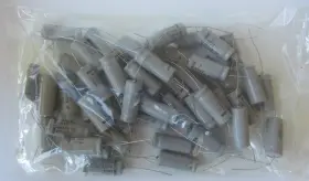 Ce02w Marcon Nos Sealed Bag Of 50 Pcs Axial Lead Capacitors 470uf 25wv Japan