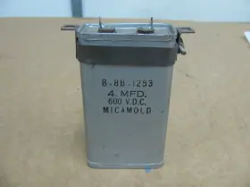B-8b-1253 Micamold Oil Capacitor 4 Mfd 600 Vdc