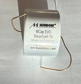 Mundorf Mesgo-10 Mcap Evo Silver-gold Oil Capacitor 10.0uf 10 Uf 450vdc