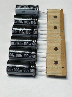 Nichicon 100/160 New - 6- Pcs Vz 100uf 160v Electrolytic Capacitors Pb-44