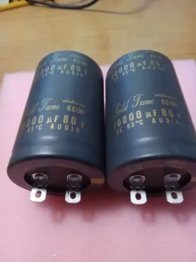 Lkg1k103mkz Nichicon Lkg Gold Capacitors 10 000 Mfd 80 Volts Amplifier Pwr Supply
