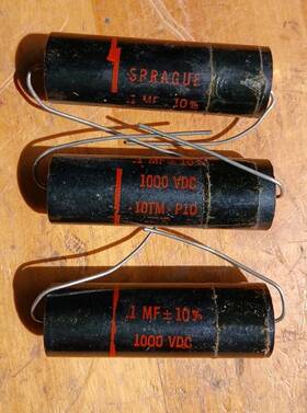 Olson 10tm-p10 3 Nos Sprague Black Beauty Capacitors .1 Mfd 1000 Vdc Pn Capacitor