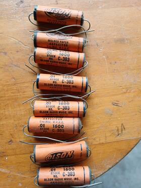 Olson C-303 8 Nos Vintage .01 Mfd 1600 Volt Dc Molded Paper Capacitor Guitar Amp