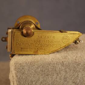 Pacent 251-c 1920s Straight Line Frequency Condenser # 251c Brass Plate 15-500 Pf #1