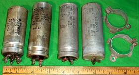 Philco 30-2078-x 4 Vintage Can Filter Capacitors And Brackets 1940s