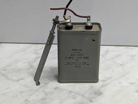 Philco 305-1837 Vintage Oil Filled Capacitor 4uf 600vdc Tube Radio Filter Cap