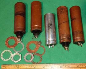 Philco 4916a 5 Mershon Capacitors 4-copper 1-aluminum Clean