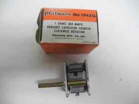 Philmore 1945q Vintage Nos 1 Gang 365 Mmfd Variable Capacitor Counter Clockwise