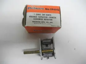 1945q Philmore Vintage Nos 1 Gang 365 Mmfd Variable Capacitor Counter Clockwise
