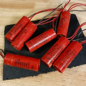 Ctc-2x20-350 Planet Mfg. Corp. 751150 7 Pcs. 1950s Vintage Red 761159 Capacitors Nos 20 Mfd