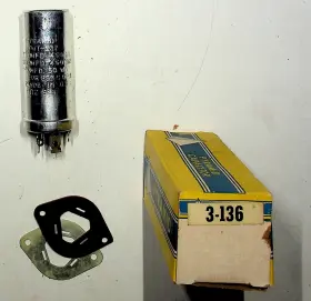 3-136 Pyramid Capacitor Vintage Electronic Component Silver Tone