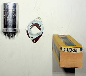 Pyramid 4-113-20 Capacitor Cylindrical Nos Vintage Silver Tone
