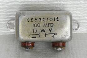 Pyramid Ce63c101e Vintage 100uf 15wv Bathtub Oil Capacitor