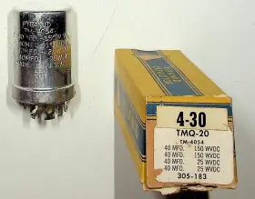 Tm-4054 Pyramid Vintage Capacitor Tmq-20 Silver Tone Electronic Component Nos