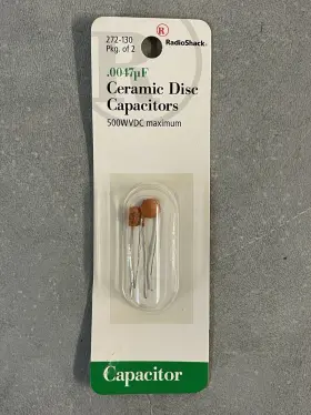 272-130 Radioshack Radio Shack Ceramic Disc Capacitors .0047uf Package Of 2 Nos