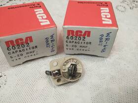 Rca 60202 N.o.s. Vintage Capacitor # 5-20 Mmf Variable Ceramic 2pk