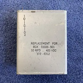 72026-501 Rca Nos Capacitor 10uf 400vdc Pio Paper In Oil Tested 102-6312