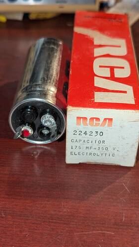 Rca / Mallory 224230 1 / Vintage Radio Capacitor 175mf 350v Nib