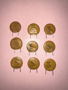 Rmc N1500 470pf Ceramic Disc Capacitors Nos - Lot Of 9 Vintage Rf Parts