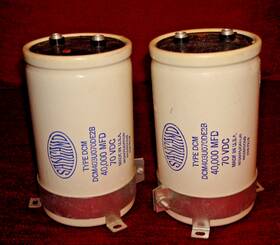 Sangamd 658-7912 2 Capacitors 40 000 Mfd 70 Vdc Type Dcm Used