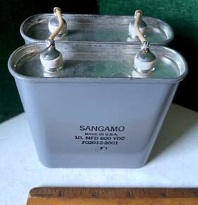 Sangamo 702012-3001 Pair Of Vintage Capacitors 10mfd 600vdc Part Number