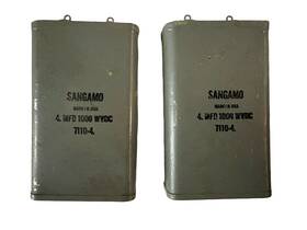 Sangamo 7110-4 Lot Of 2 Sangam Capacitor 4 Mfd 1000 Wvdc