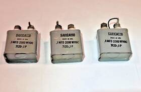 Sangamo 7120.1p Qty 3 Capacitors 0.1 F Labeled As .1 Mfd Voltage Rating 2000 Wvdc
