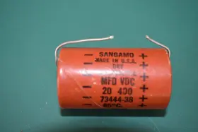 73444-38 Sangamo 20 Uf 400 Vdc Audio Filter Electrolytic Capacitor Tested