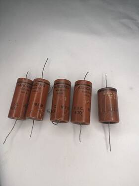 Sangamo Vdc-400 Vintage Paper Tubular Capacitors From Made In The Usa. M.f.d. 10/400v