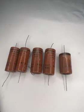 Vdc-400 Sangamo Vintage Paper Tubular Capacitors From Made In The Usa. M.f.d. 10/400v