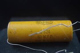 Shield Electronics C-824 80 Uf 450 Vdc Electrolytic Filter Nos Capacitor Tested
