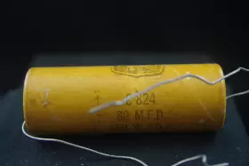 C-824 Shield Electronics 80 Uf 450 Vdc Electrolytic Filter Nos Capacitor Tested