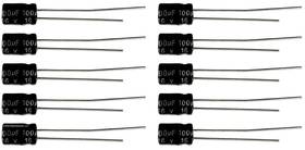 Shopjimmy 16ut100 Lot Of 10 100uf 16v Hi Temp Radial Capacitor