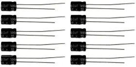 16ut100 Shopjimmy Lot Of 10 100uf 16v Hi Temp Radial Capacitor