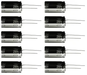 250ut150-10 Shopjimmy Lot Of 10 Nichicon 250ut150 150uf 250v Hi Temp Radial Capacitor