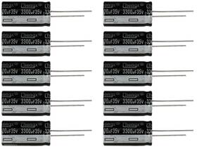Shopjimmy 35ut3300-10 Lot Of 10 35ut3300 3300uf 35v Hi Temp Radial Capacitor