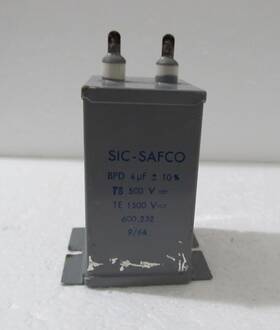 Sic-safco 1500v 4uf Ts 500v Te Sic-safco Capacitor Vintage